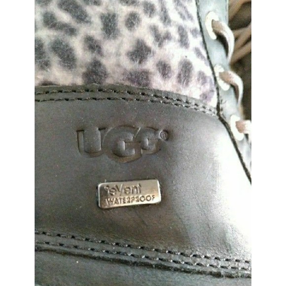UGG Australia Adirondack Boots Leopard WATERPROOF LEATHER Size 6 WOMENS Size 6 - Picture 6 of 10